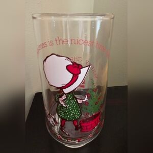 Vintage Holly Hobby Coca-Cola Glass Tumbler Christmas is the Nicest Time of All